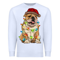 White christmas bulldog Premium Sweatshirt - RanaPortraitStore