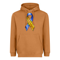 Meerkat down syndrome ribbon softball Heavyweight Hoodie - texasbilliewilder