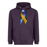 Plum down syndrome ribbon softball Heavyweight Hoodie - texasbilliewilder