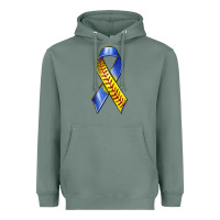 Down Syndrome Ribbon Softball Heavyweight Hoodie | Teevron