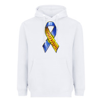 White down syndrome ribbon softball Heavyweight Hoodie - texasbilliewilder