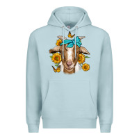 Blue Mist sunflower bandana goat Premium Hoodie - Jasminsmagicworld