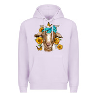 Lilac sunflower bandana goat Premium Hoodie - Jasminsmagicworld