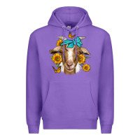 Purple sunflower bandana goat Premium Hoodie - Jasminsmagicworld