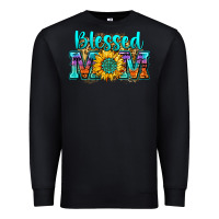 Black blessed mom sunflower Premium Sweatshirt - Zillion Design Studio