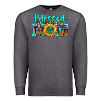 Charcoal Heather blessed mom sunflower Premium Sweatshirt - Zillion Design Studio