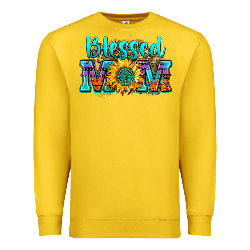 Blessed Mom Sunflower Premium Sweatshirt by Zillion Design Studio | Teevron
