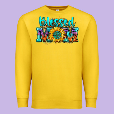 Blessed Mom Sunflower Premium Sweatshirt Designed By Zillion Design Studio