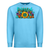 Ocean Blue blessed mom sunflower Premium Sweatshirt - Zillion Design Studio