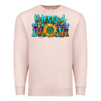 Pale Pink blessed mom sunflower Premium Sweatshirt - Zillion Design Studio