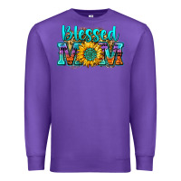 Purple blessed mom sunflower Premium Sweatshirt - Zillion Design Studio
