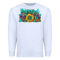 White blessed mom sunflower Premium Sweatshirt - Zillion Design Studio