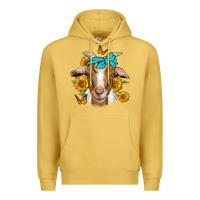 Antique Gold sunflower bandana goat Premium Hoodie - Jasminsmagicworld