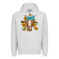 Dove Grey sunflower bandana goat Premium Hoodie - Jasminsmagicworld