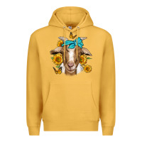 Mustard sunflower bandana goat Premium Hoodie - Jasminsmagicworld