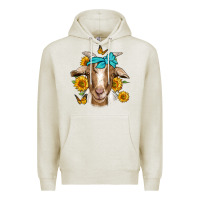 Oatmeal Heather sunflower bandana goat Premium Hoodie - Jasminsmagicworld
