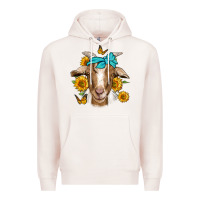 Pale Pink sunflower bandana goat Premium Hoodie - Jasminsmagicworld