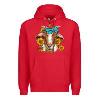 Red sunflower bandana goat Premium Hoodie - Jasminsmagicworld