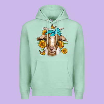 Sunflower Bandana Goat Premium Hoodie Designed By Jasminsmagicworld