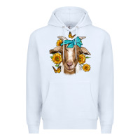 White sunflower bandana goat Premium Hoodie - Jasminsmagicworld