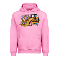 Fuchsia Pink easter bulldozer bunny egg leopard Urban Hoodie - Artiststas