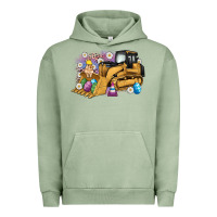 Pigment Oil Green easter bulldozer bunny egg leopard Urban Hoodie - Artiststas