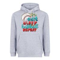 Heather Grey eat sleep baseball repeat Heavyweight Hoodie - texasbilliewilder