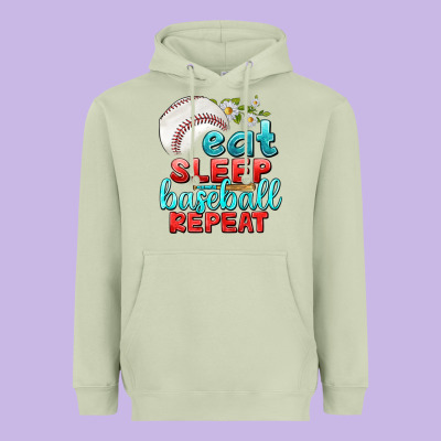 Heavyweight Hoodie eat sleep baseball repeat
