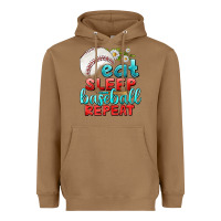 Toasted Coconut eat sleep baseball repeat Heavyweight Hoodie - texasbilliewilder