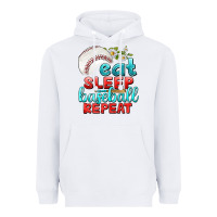 White eat sleep baseball repeat Heavyweight Hoodie - texasbilliewilder
