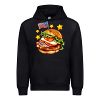 Black american flag and hamburger Urban Hoodie - AdoDesignShop