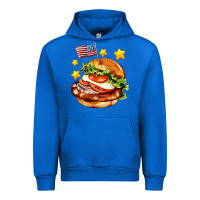 Cobalt american flag and hamburger Urban Hoodie - AdoDesignShop