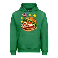 Emerald american flag and hamburger Urban Hoodie - AdoDesignShop