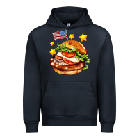 Navy american flag and hamburger Urban Hoodie - AdoDesignShop