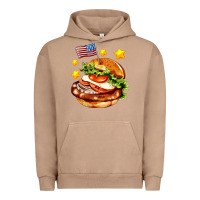 Pigment Burro american flag and hamburger Urban Hoodie - AdoDesignShop