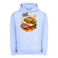 Pigment Grape Ice american flag and hamburger Urban Hoodie - AdoDesignShop