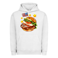 Pigment Lunar Rock american flag and hamburger Urban Hoodie - AdoDesignShop