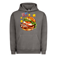 Pigment Tornado american flag and hamburger Urban Hoodie - AdoDesignShop