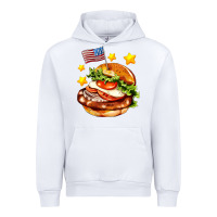 White american flag and hamburger Urban Hoodie - AdoDesignShop