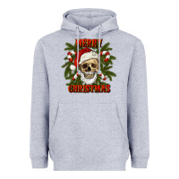 Heather Grey Merry Christmas Heavyweight Hoodie - RanaPortraitStore