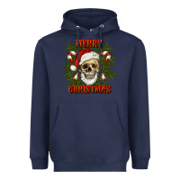 Navy Merry Christmas Heavyweight Hoodie - RanaPortraitStore
