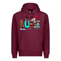 Burgundy western nurse Premium Hoodie - BundleAndBundleShop