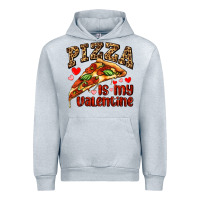 Heather Grey pizza is my valentine Urban Hoodie - AdoDesignShop