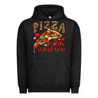 Pigment Black pizza is my valentine Urban Hoodie - AdoDesignShop