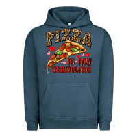 Pigment Midnight Navy pizza is my valentine Urban Hoodie - AdoDesignShop
