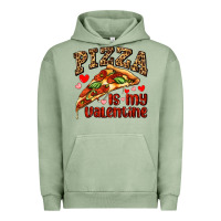 Pigment Oil Green pizza is my valentine Urban Hoodie - AdoDesignShop