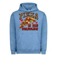 Pigment Pebble Blue pizza is my valentine Urban Hoodie - AdoDesignShop