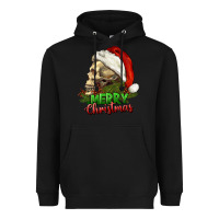 Black Merry Christmas Heavyweight Hoodie - RanaPortraitStore