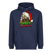 Navy Merry Christmas Heavyweight Hoodie - RanaPortraitStore