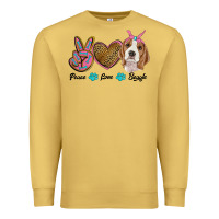Antique Gold peace love beagle Premium Sweatshirt - RanaPortraitStore